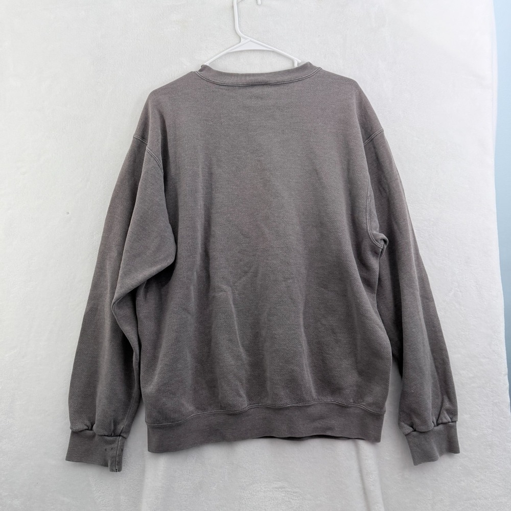 Vintage Nike Sweatshirt Mens L Gray Mini Swoosh Logo Embroidered Fleece Pullover - Picture 10 of 10